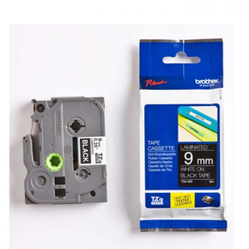 BROTHER Fita laminada preto/branco 9mm , Brother , BROTZE325 , 4977766685665